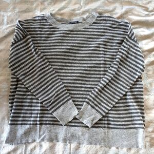 Eileen Fisher gray striped wool/alpaca sweater, size M